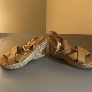 Brown and tan wedge